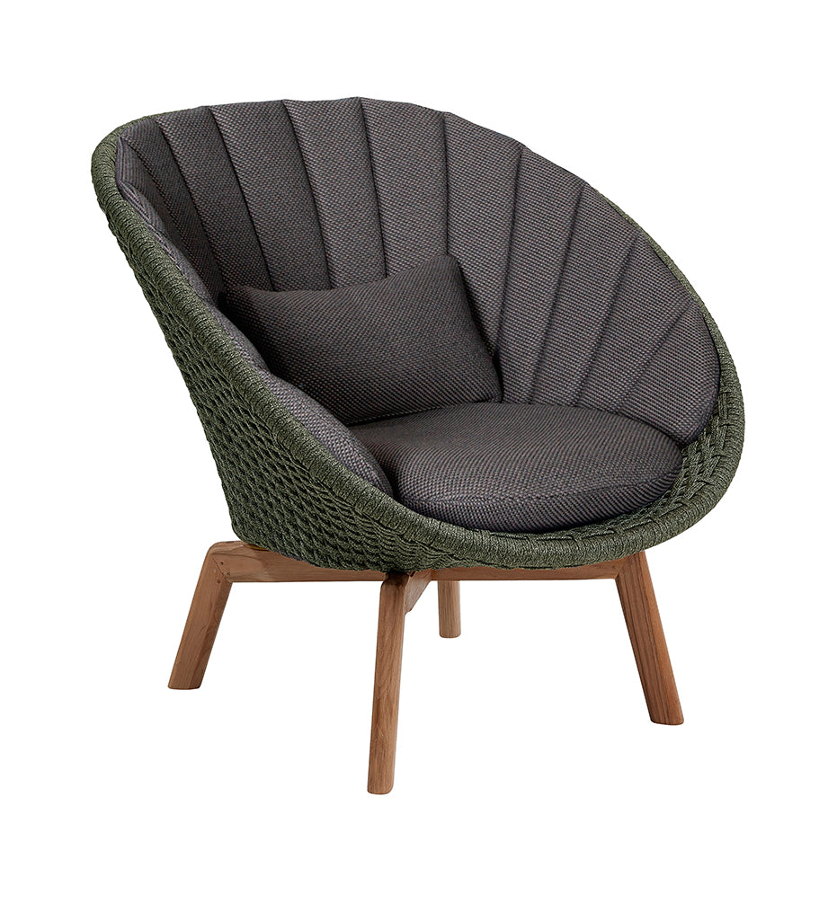 Peacock Rope Lounge Chair with Teak Legs - Outdoor