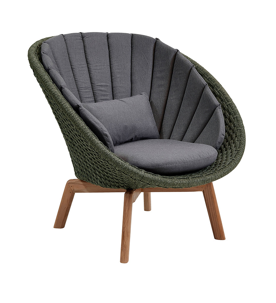 Peacock Rope Lounge Chair with Teak Legs - Outdoor