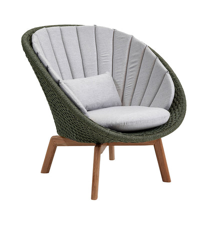 Peacock Rope Lounge Chair with Teak Legs - Outdoor