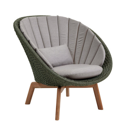 Peacock Rope Lounge Chair with Teak Legs - Outdoor