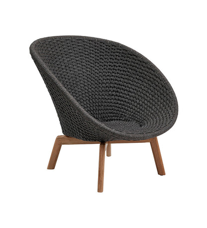 Peacock Rope Lounge Chair with Teak Legs - Outdoor