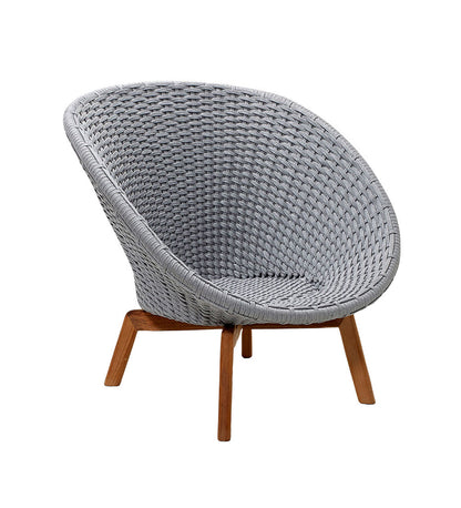 Peacock Rope Lounge Chair with Teak Legs - Outdoor