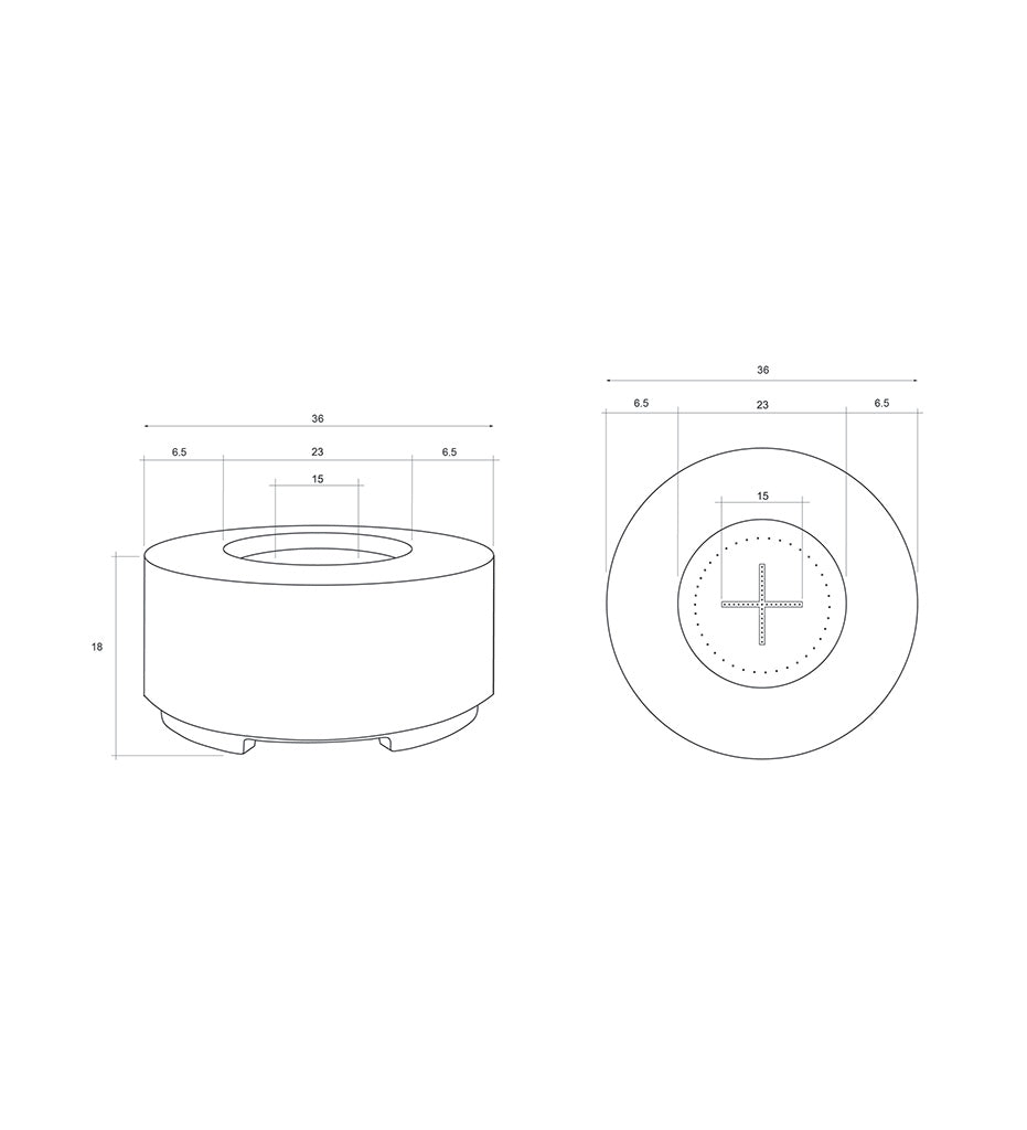 La Quinta Fire Bowl 36" Diagram