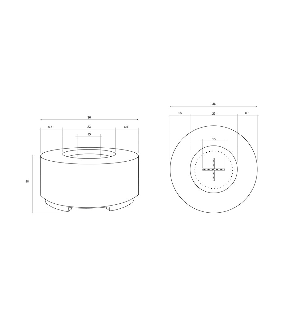 La Quinta Fire Bowl 36"- Rugged Diagram