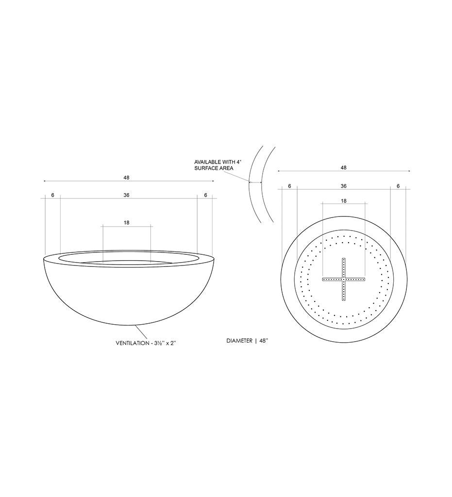 Escena Fire Bowl 48" Diagram