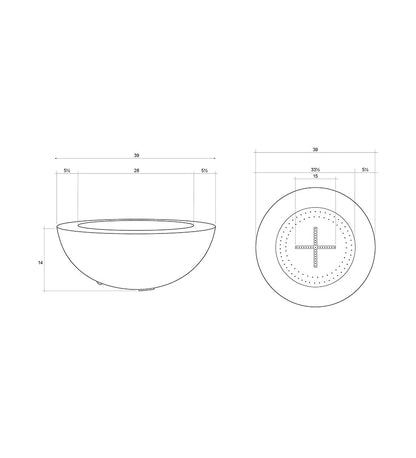 Escena Fire Bowl 39" - Short Diagram