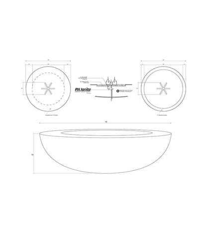 Escena Fire Bowl 70" (Match Lit) Diagram