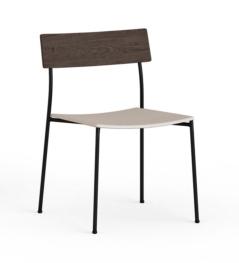 Omelette Editions Alex Oak Side Chair - Upholstered Seat - Smoked Oak