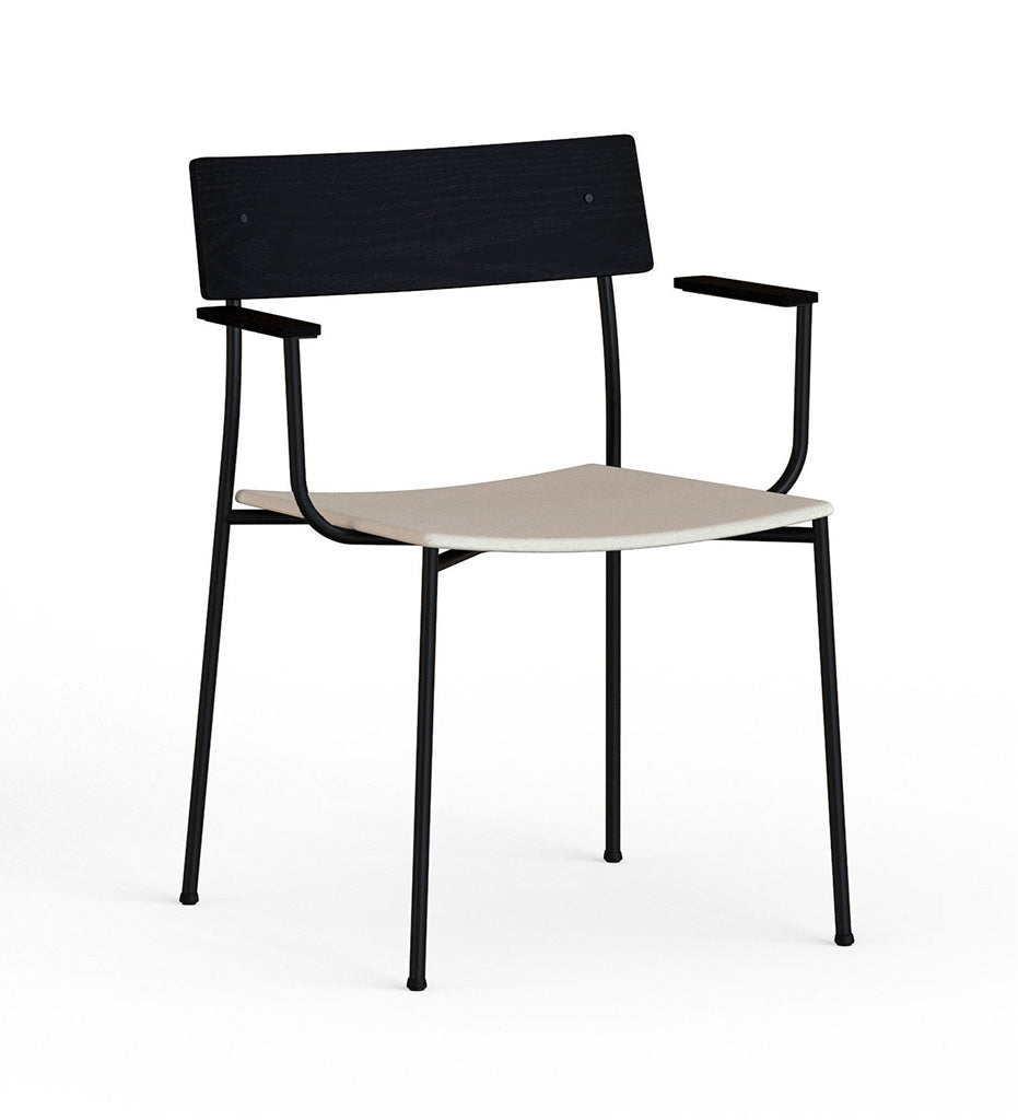 Omelette Editions Alex Oak Arm Chair - Upholstered Seat - Black Oak