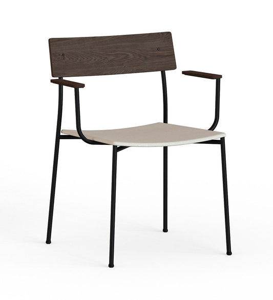 Omelette Editions Alex Oak Arm Chair - Upholstered Seat - Smoked Oak