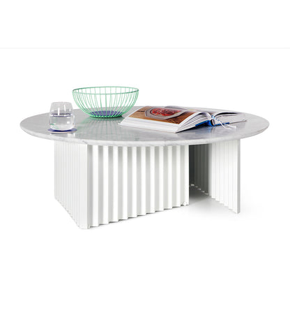 Plec Large Round Cocktail Table - Marble Top