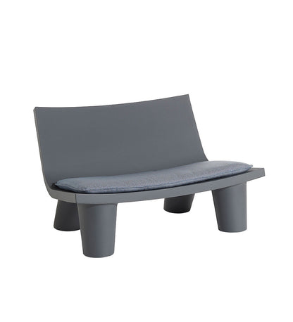 Slide Low Lita Loveseat - Elephant Grey with Grey Cushion