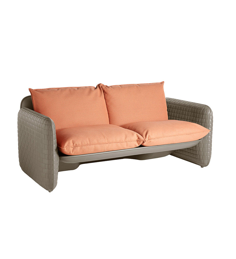 Slide Mara Sofa - Argil Grey with Earth Orange Cushions