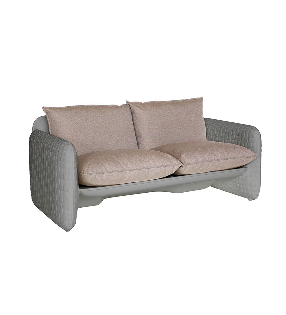 Slide Mara Sofa - Dove Grey with Dune Sand cushions