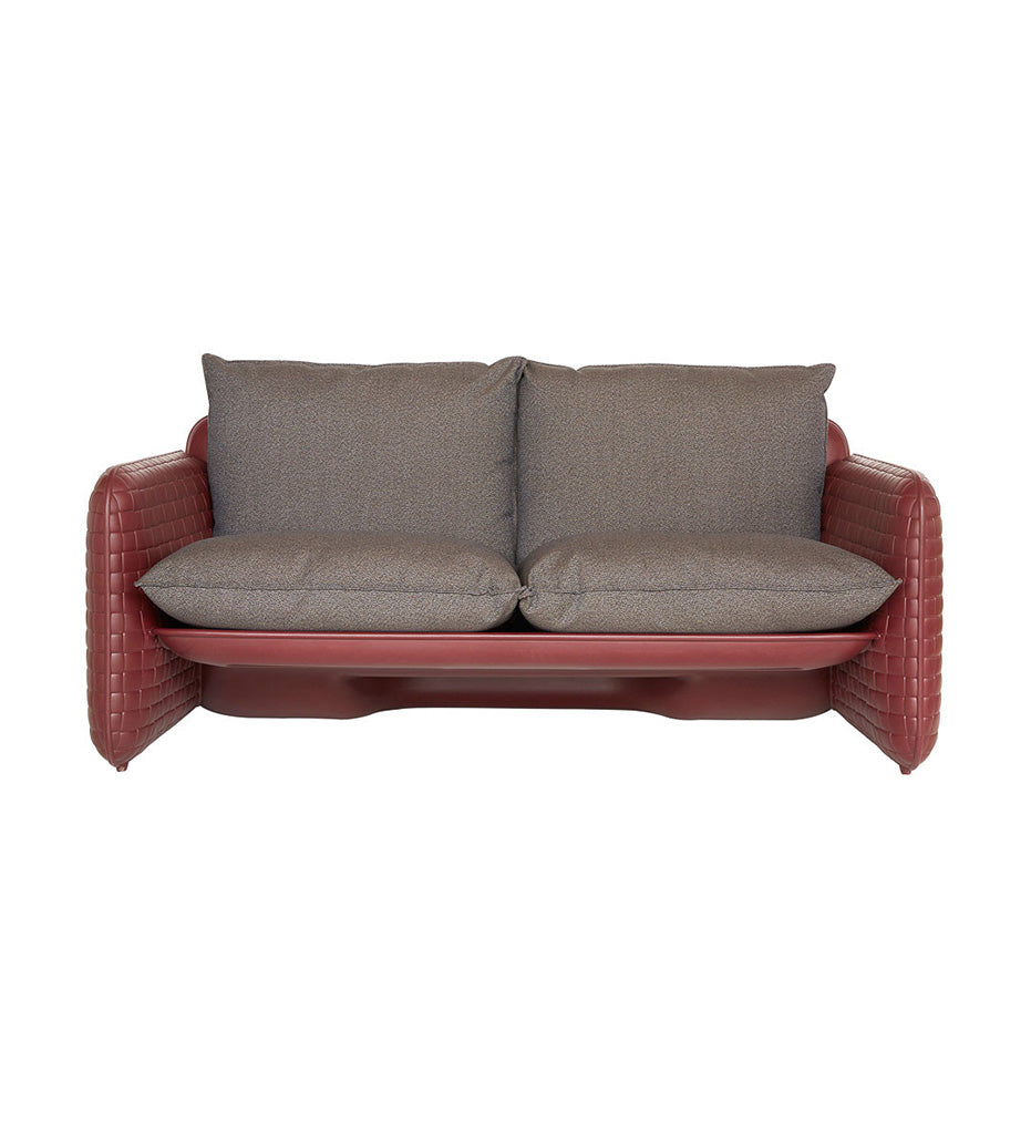 Slide Mara Sofa - Mahogany Leather with London Brown cushions