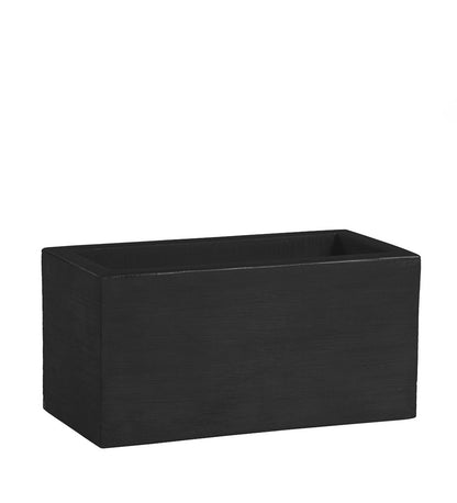 Slide Quadra Planter - Rectangle Jet Black