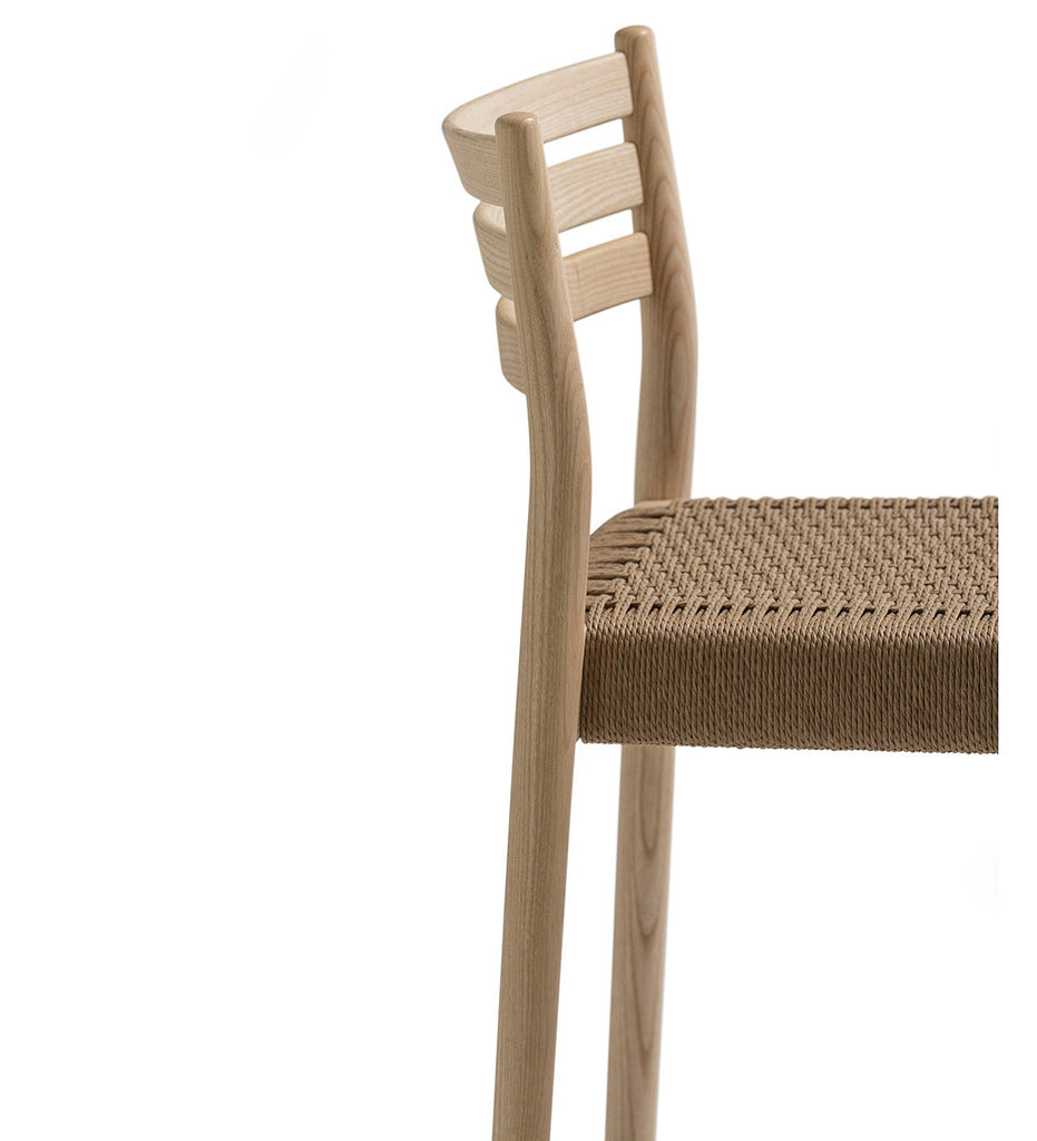 Verges Design Bogart Bar Stool with Backrest - Braided Paper Seat -