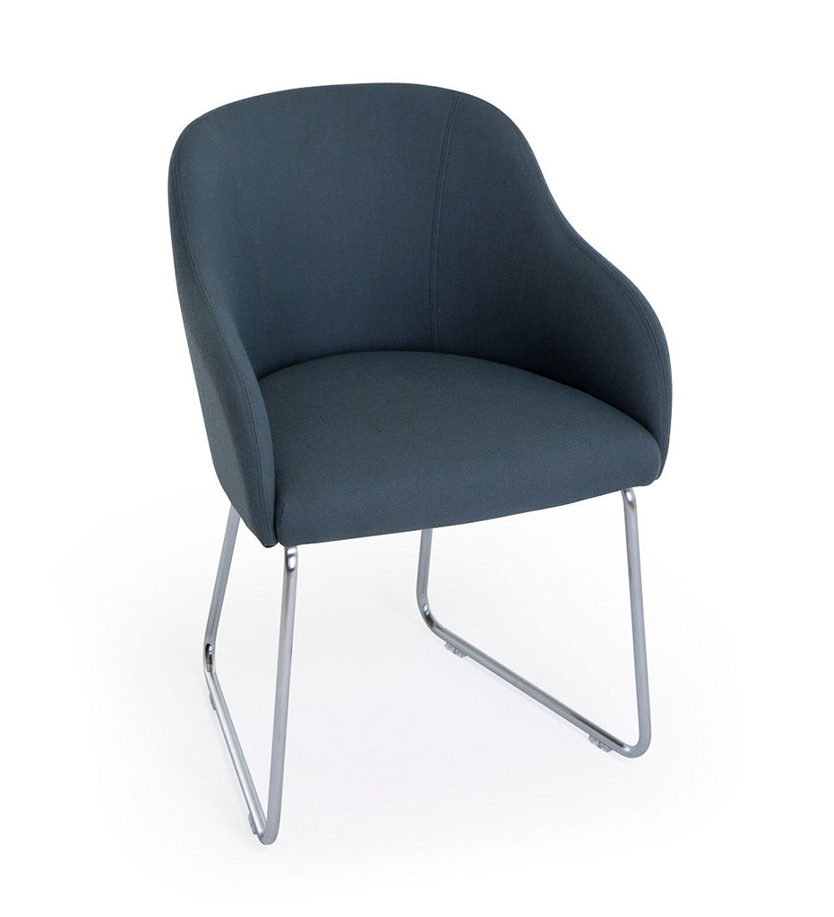 Verges Design Cistell Curve Arm Chair - Sled Base - Fully Upholstered