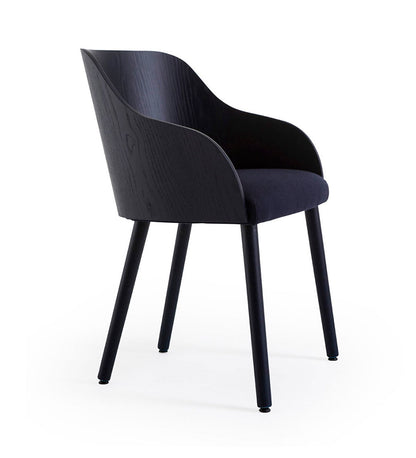 Verges Design Cistell Curve Arm Chair - Wood Legs -