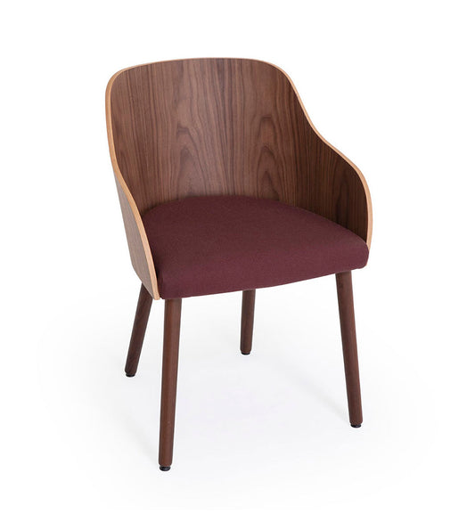 Verges Design Cistell Curve Arm Chair - Wood Legs -