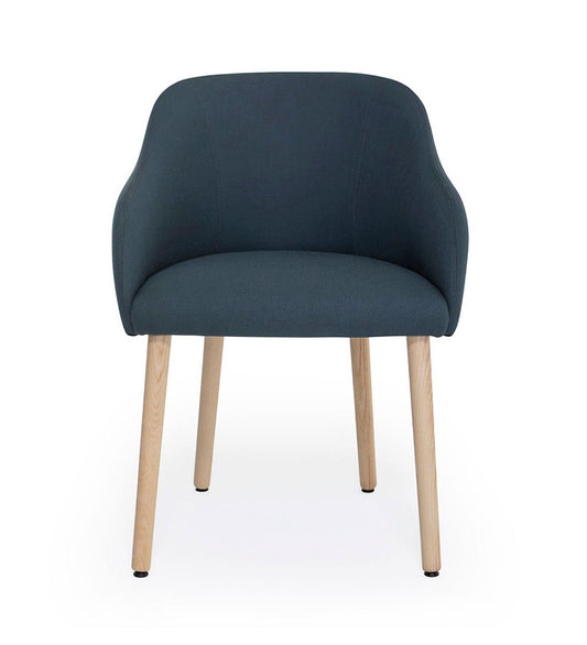 Verges Design Cistell Curve Arm Chair - Wood Legs - Fully Upholstered