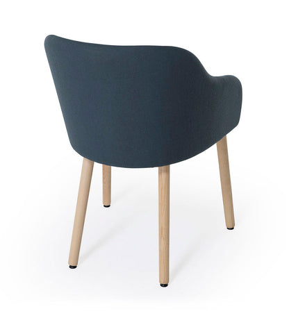 Verges Design Cistell Curve Arm Chair - Wood Legs - Fully Upholstered