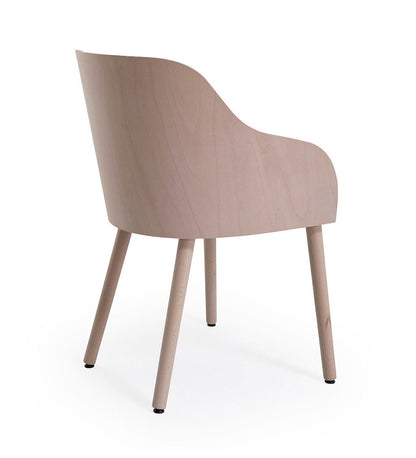 Verges Design Cistell Curve Arm Chair - Wood Legs -