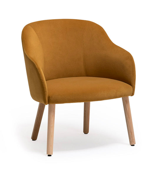 Verges Design Cistell Curve Lounge Chair - Wood Legs - Fully Upholstered