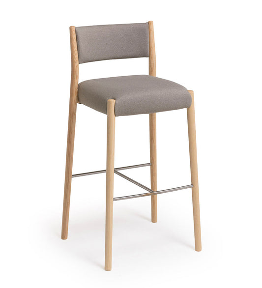 Verges Design Bogart Bar Stool with Backrest - Upholstered Seat & Back -