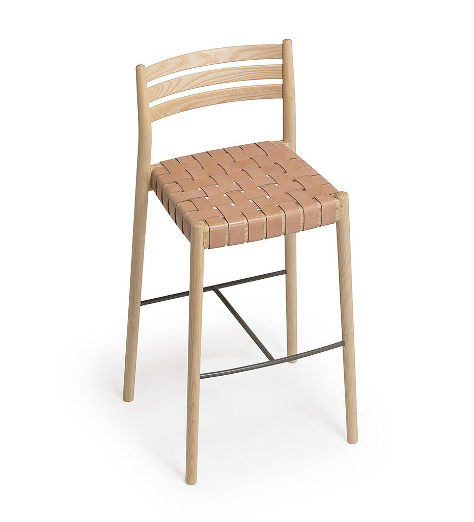 Verges Design Bogart Counter Stool with Backrest - Woven Cord Seat -