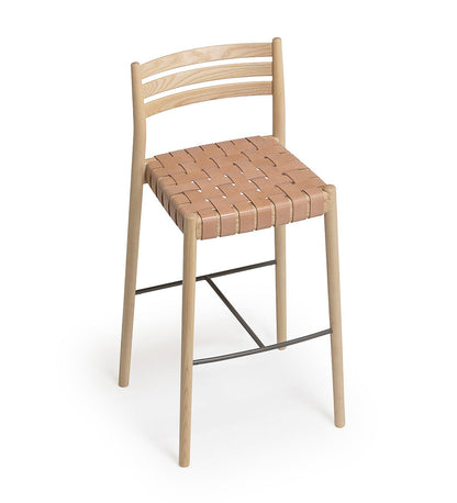 Verges Design Bogart Counter Stool with Backrest - Woven Cord Seat -