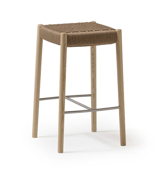 Verges Design Bogart Backless Bar Stool - Braided Paper Seat -