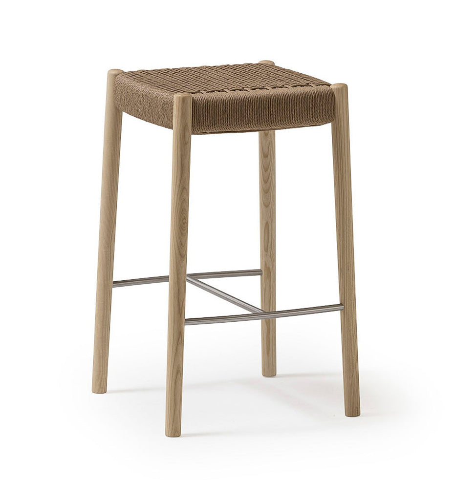 Verges Design Bogart Backless Counter Stool - Braided Paper Seat -