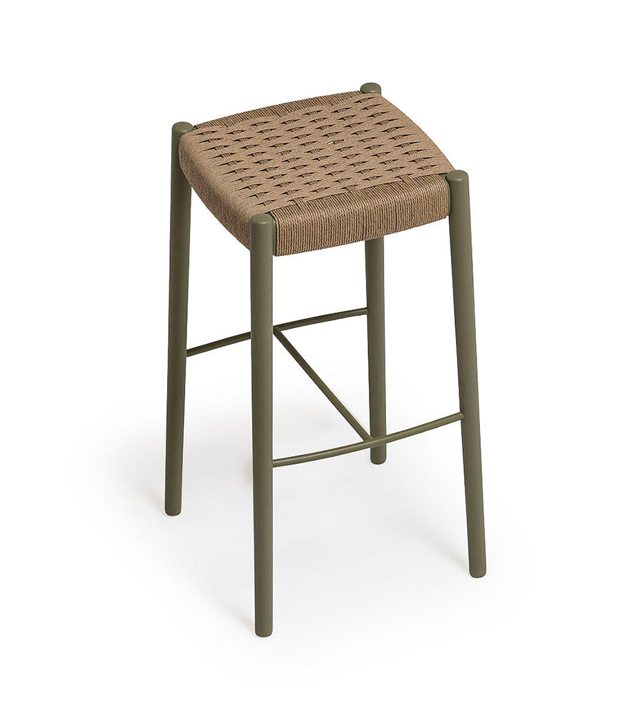 Verges Design Bogart Backless Bar Stool - Braided Paper Seat -