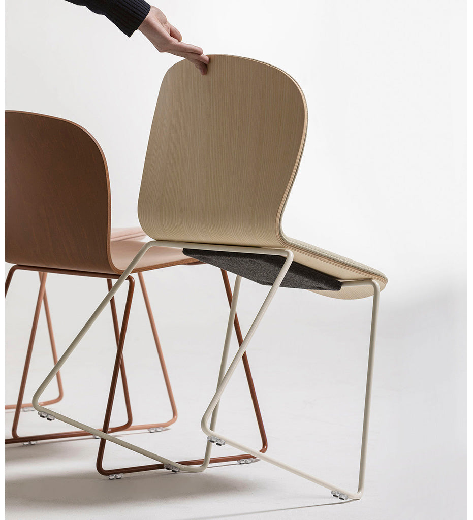 Verges Design Ona Chair - Sled Legs - Upholstered Inner Back -