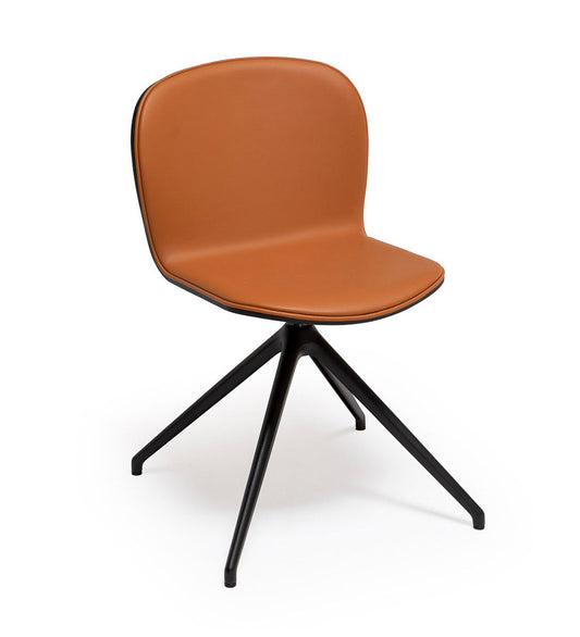 Verges Design Ona Chair - Swivel Base 4 Legs - Upholstered  Inner Back -