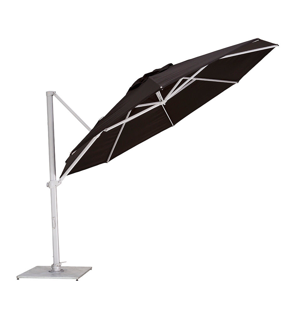 11' Pavone Round Cantilever Umbrella - Grip Handle / Black Frame -