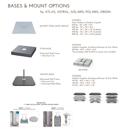 11'5" Solaris Round Cantilever Umbrella