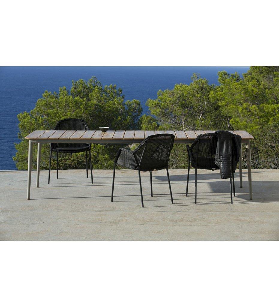 lifestyle, Cane-line Core Dining Table - Large 5029 Teak and Taupe Aluminum Outdoor