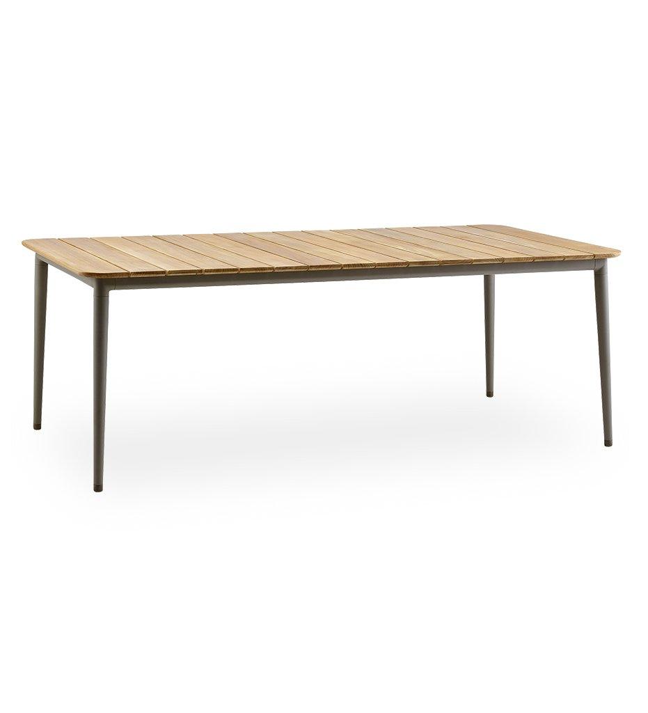 Cane-line Core Outdoor Teak and Taupe Aluminum Dining Table - Medium,image:Taupe AT # 5028ATT