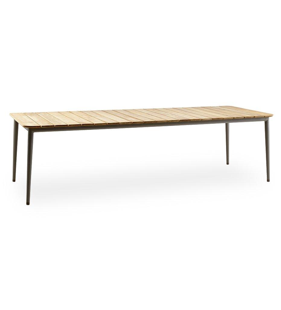 Cane-line Core Dining Table - Large 5029 Teak and Taupe Aluminum Outdoor