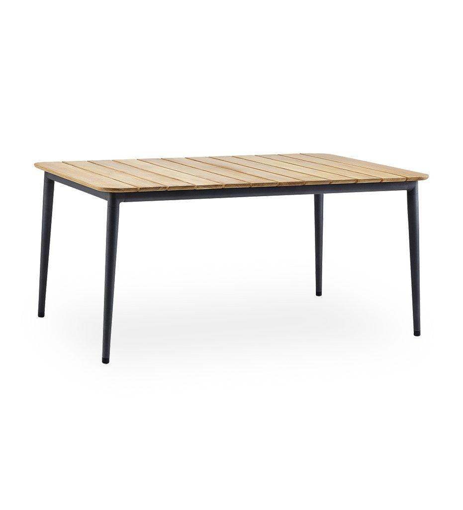 Cane-line Core Outdoor Dining Table - Small 5027 Teak and Lava Grey Aluminum,image:Lava Grey AL # 5027ALT