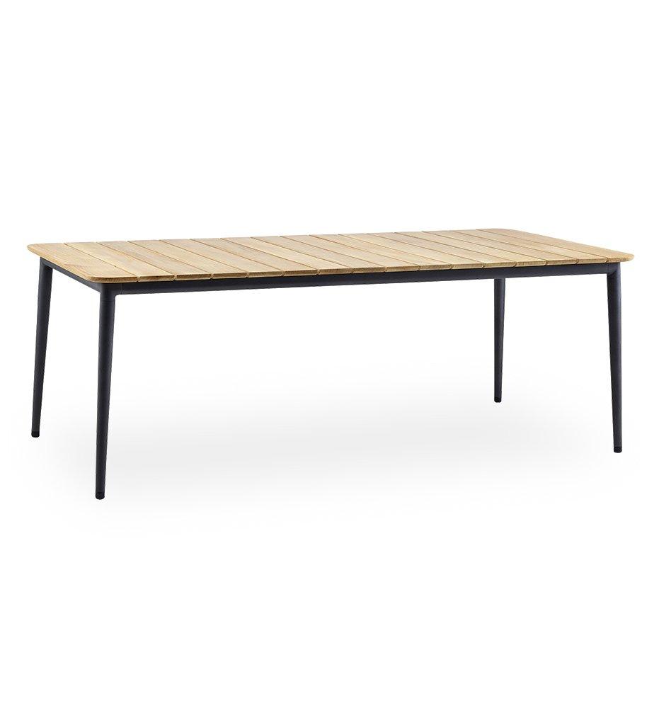 Cane-line Core Outdoor Teak and Lava Grey Aluminum Dining Table - Medium5028ALT,image:Lava Grey AL # 5028ALT