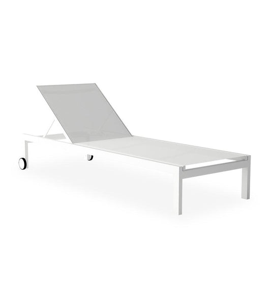 Allred Collaborative - 10DEKA - Milos Sunlounger With Ext Wheels - - Milos Sunlounger With Ext Wheels - - 300150602-WHT