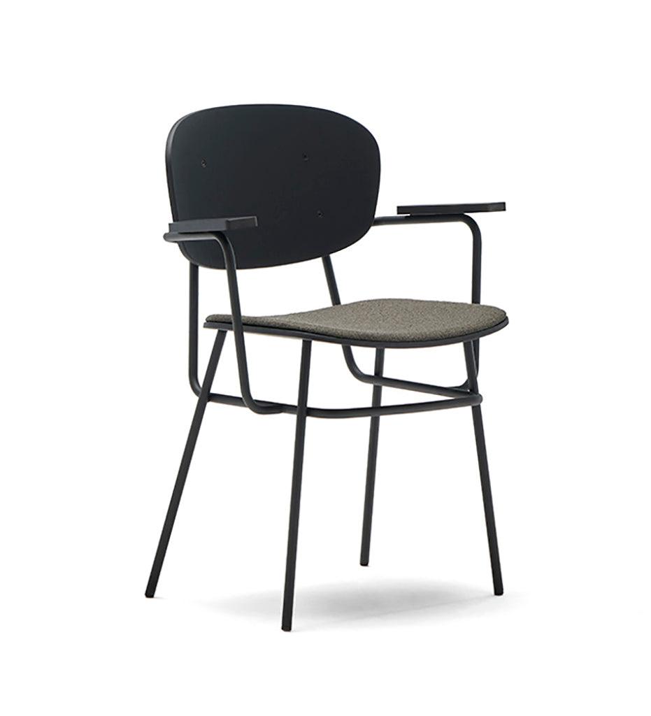 Allred Collaborative - BlascoVila - Fosca Arm Chair - Upholstered Seat - Fosca Arm Chair - Upholstered Seat Fosca Arm Chair - Upholstered Seat - Black Ash BV 200004-BLK