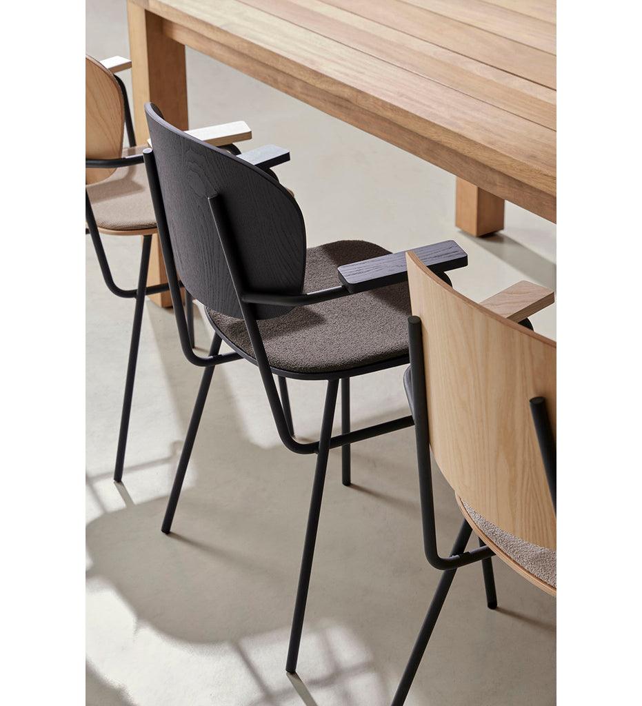 Allred Collaborative - BlascoVila - Fosca Arm Chair - Upholstered Seat - Fosca Arm Chair - Upholstered Seat Fosca Arm Chair - Upholstered Seat - Black Ash BV 200004-BLK