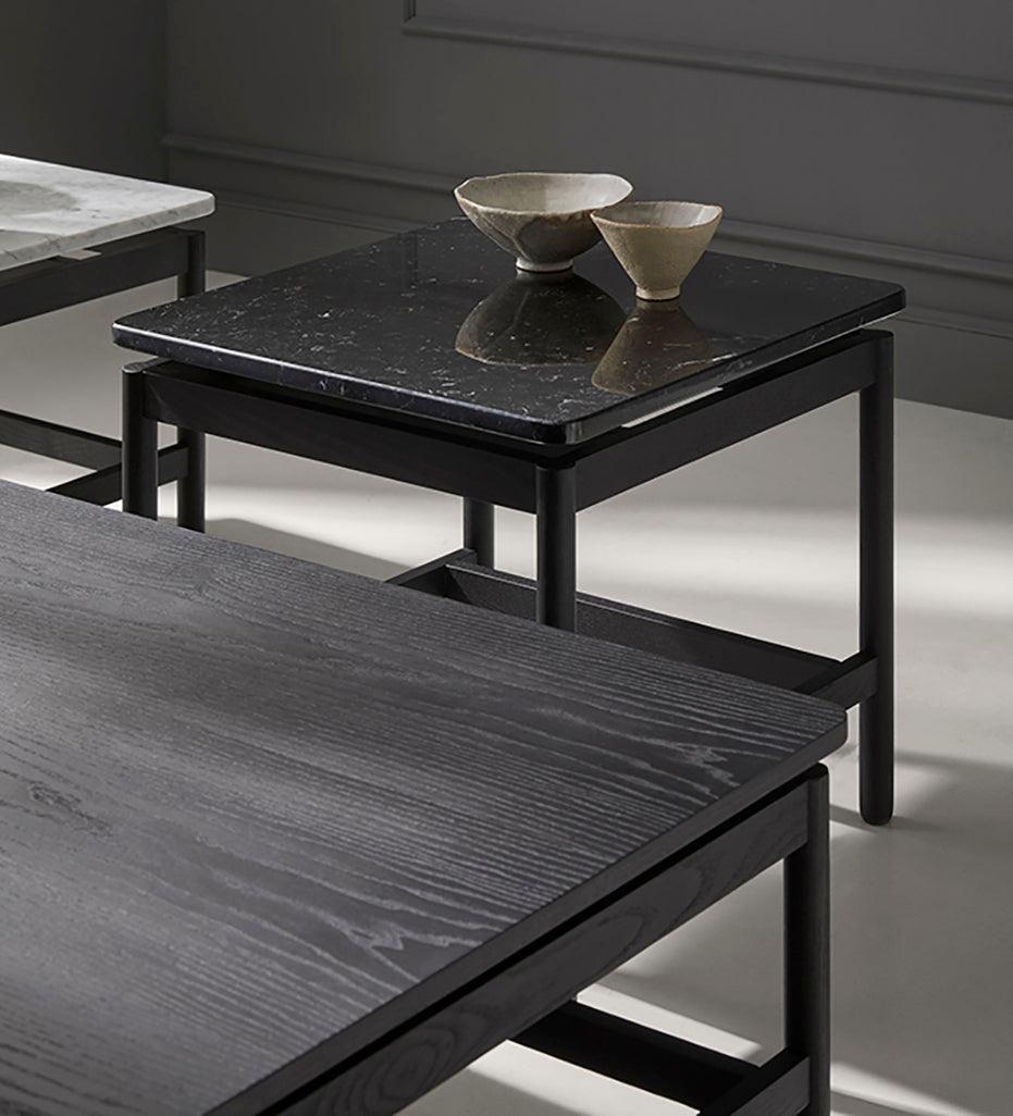 Allred Collaborative - BlascoVila - Rem Square Marble Coffee Table - Small - Rem Square Marble Coffee Table - Small Rem Square Marble Coffee Table - Small - Black Ash / Marquina Marble 302001-Black Ash-Marquina