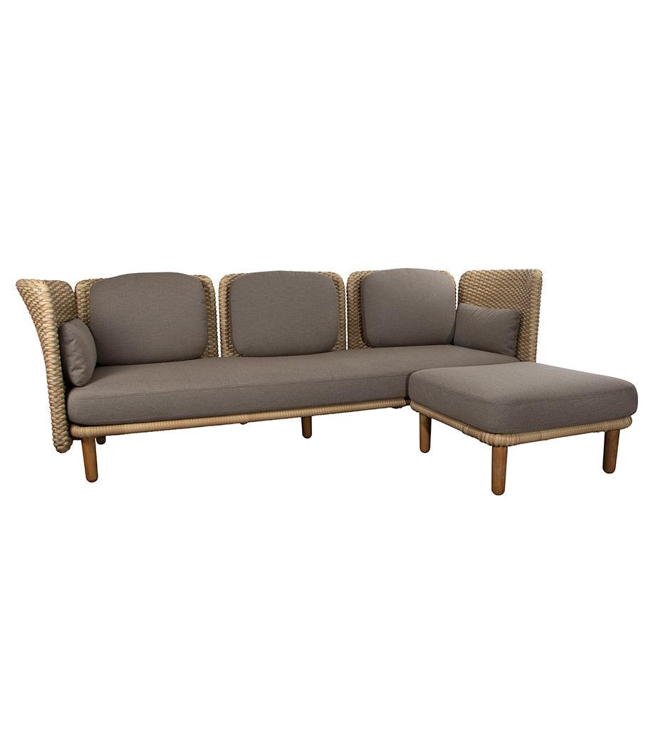 Allred Collaborative - Cane-line - Arch 3-Seater Sofa w/ Low Arm-Backrest & Chaise Lounge - Arch 3-Seater Sofa w/ Low Arm-Backrest & Chaise Lounge Arch 3-Seater Sofa w/ Low Arm-Backrest & Chaise Lounge - Natural-Taupe FUTY80 ARCH 3