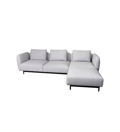 Allred Collaborative - Cane-line - Aura 3-Seater Sofa w/ High Armrest & Chaise Lounge - Right Facing - Aura 3-Seater Sofa w/ High Armrest & Chaise Lounge - Right Facing Aura 3-Seater Sofa w/ High Armrest & Chaise Lounge - Right Facing - Dark Grey Ambience 3003 AURA 1.3003