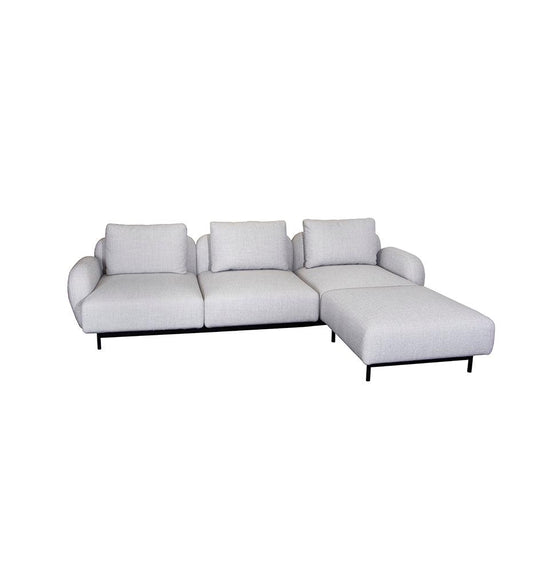 Allred Collaborative - Cane-line - Aura 3-Seater Sofa w/ Low Armrest & Chaise Lounge - Left Facing - Aura 3-Seater Sofa w/ Low Armrest & Chaise Lounge - Left Facing - AURA 2.12-3003